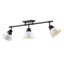 Golden 3602-3SF BLK-WH - Yep by Golden Lighting Duncan 3-light Semi-Flush Mount in Matte Black and White shade
